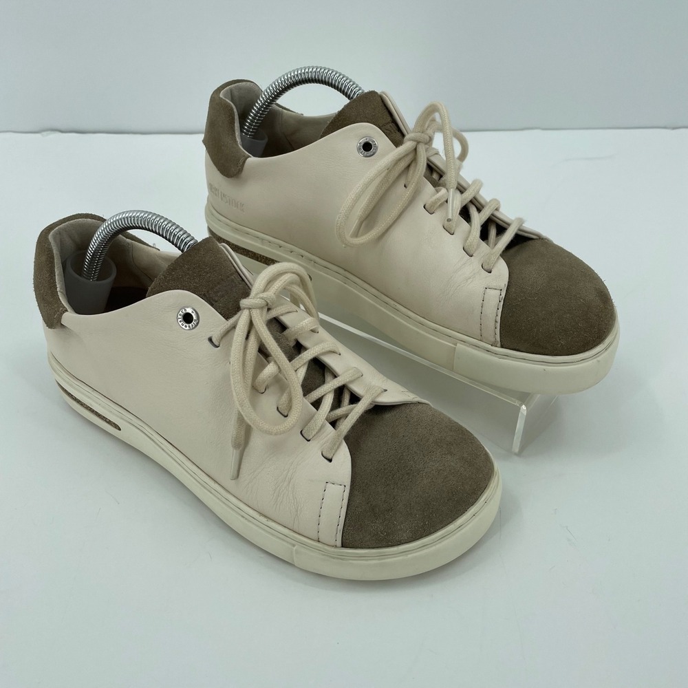 Birkenstock Womens Bend Low Sneaker Size 37 US 6 Eggshell Taupe Leather Nubuck‎